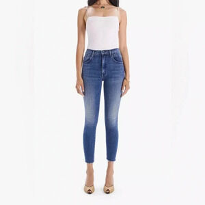 Mother The Stash Swooner Ankle Fray Chick Flick Blue Jeans Stretch Size 27